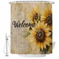 thumbnail image 1 of Sunflower Leaves Welcome Fabric Shower Curtain Vintage Brown Washable Shower Curtains for Bathroom, Waterproof Bath Curtain with Hooks Home Decor 36x72in, 1 of 8