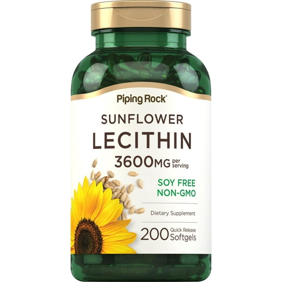 Sunflower Lecithin | 200 Softgels | Rich in Phosphatidylcholine | by Piping Rock