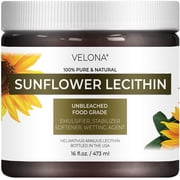 Pure Liquid Sunflower Lecithin by Velona - 16 Fl Oz | Food Grade | Unbleached | Emulsifier, Stabilizer, Softener, Smoother, Wetting Agent | Use Today - Enjoy Results