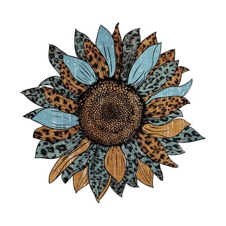 Leopard Sunflower Tie-Dye Sublimation Transfer – Ready To Press For Shirts & Mugs, DIY Heat Press