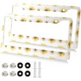 thumbnail image 2 of Cruiser 2-Pack Chrome Daisy Flower License Plate Frames - Metal Car Tag Holder 2 of 5