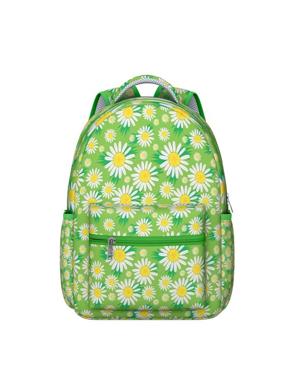 "Sunflower Linen Backpack - Breathable Flowers Print Summer Backpack for College, Natural Fiber Bookbag with Adjustable Straps, Eco-Friendly Fashion"