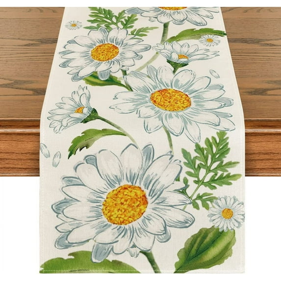 Sunflower Linen Table Runner Holiday Decor Summer Seasonal Home Kichen Table Runers Farmhouse Dining Decoration
