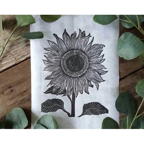 Sunflower Linoleum Block Poster , Poster Print Only