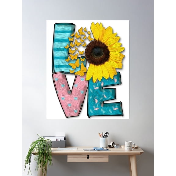 Sunflower Lowe Poster Wall Art, Modern Wall Decor For Living Room Bedroom, 8x12 UNFRAMED
