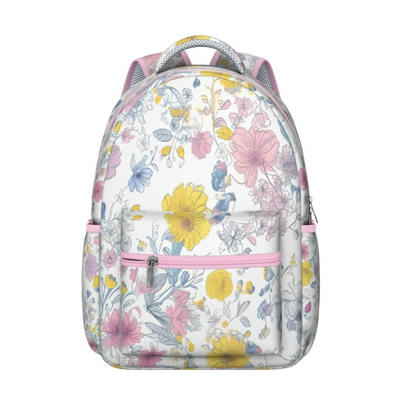 "Sunflower Macrame Backpack - Handwoven Cotton Floral Backpack for Beach, Lightweight Summer School Bag with Tassel Decor, Boho Chic Gift for Her"