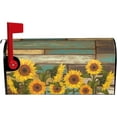 thumbnail image 1 of Sunflower Mailbox Covers Magnetic Standard Size 18" X 21" Turquoise Wooden Mailbox Cover Decorations Wrap, 1 of 6