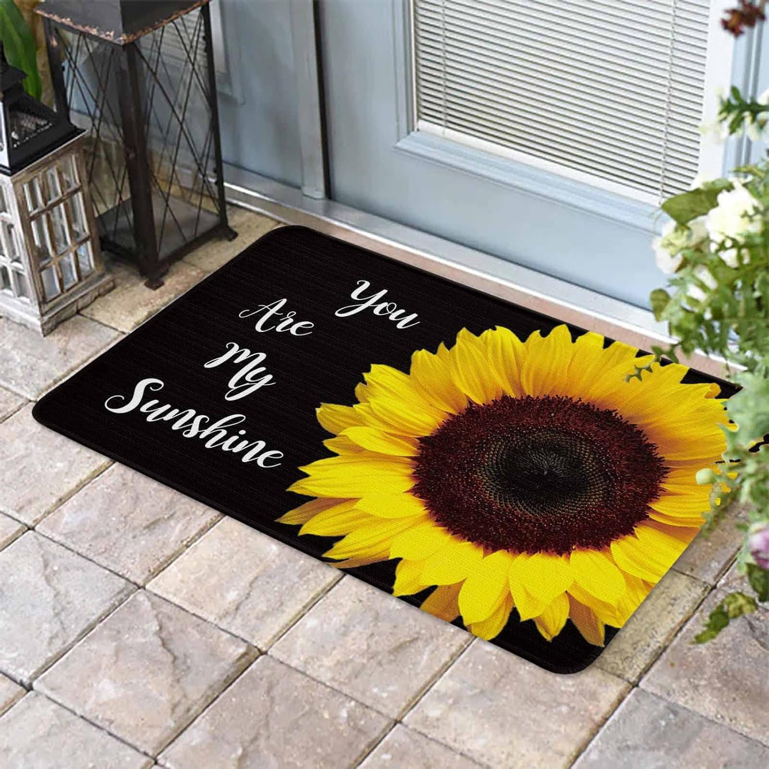 Sunflower Mat for Outside Entry Welcome Doormat Spring Summer Welcome