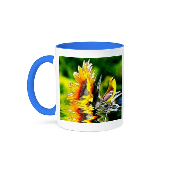 Sunflower Melody, 11oz Two-Tone Blue Mug