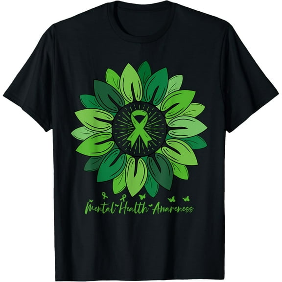Sunflower Mental Health Awareness Month T-Shirt100% cotton
