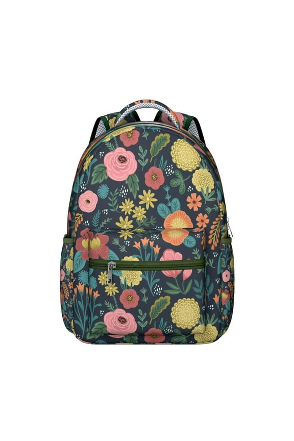 "Sunflower Mesh Backpack with Flowers Design - Breathable School Backpack for Teens Women, Lightweight Bookbag with Padded Shoulder Straps, Perfect Gym Sports Backpack"