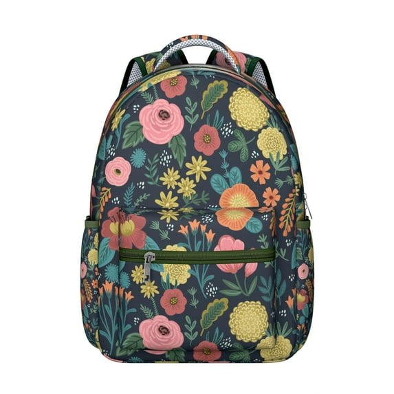 "Sunflower Mesh Backpack with Flowers Design - Breathable School Backpack for Teens Women, Lightweight Bookbag with Padded Shoulder Straps, Perfect Gym Sports Backpack"