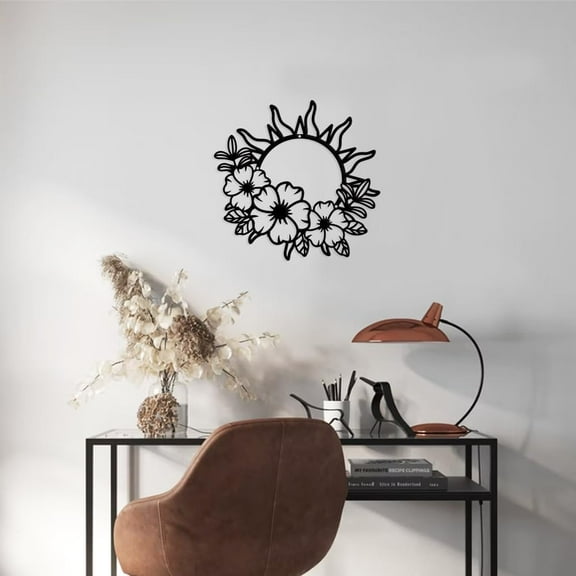 Sunflower Metal Flower Art Decor Iron Flower Wall Hanging Decor Large Sun wall Art for Home Garden Hotel Office Wall Festival Decoration Gift 11.8111.73 Inch Black DIY