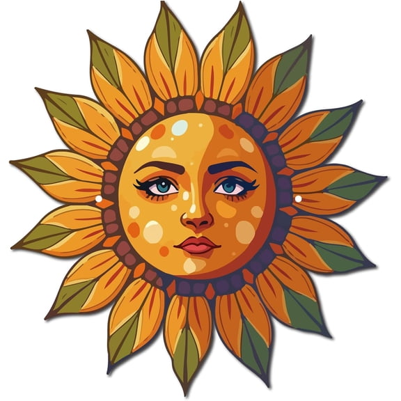 Sunflower Metal Wall Art Outdoor Rustic Metal Wall Art Vivid Colorful Sun Iron Hanging Ornament Sculpture Sign for DIY Making