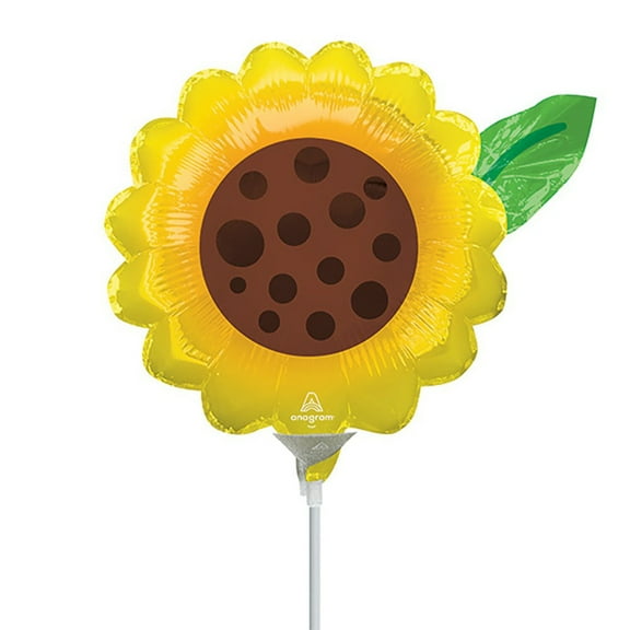 Sunflower Mini Shape (Air-Fill Only) Anagram Foil Mylar Balloon - Party Supplies Decorations