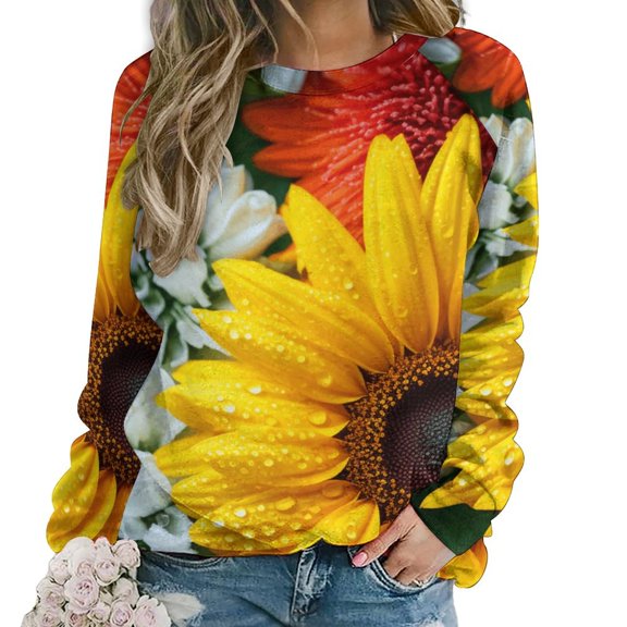 Sunflower Mom Sweatshirt For Women Long Sleeve Pullover