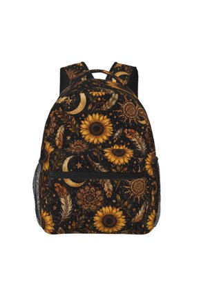 Sunflower Moon Backpack Lightweight Travel Bag for Men and Women