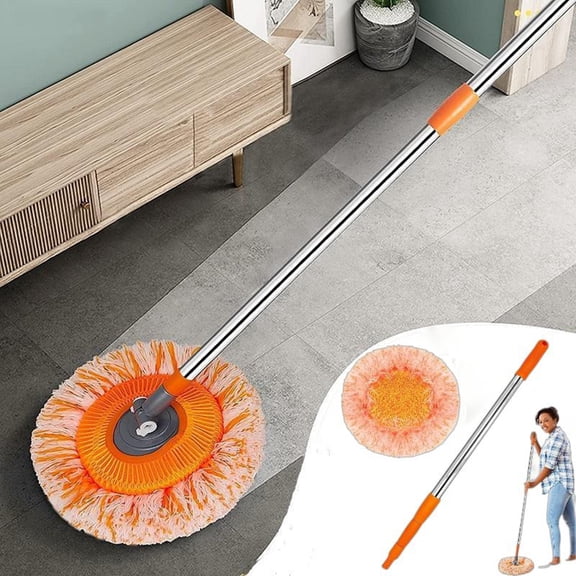 Sunflower Mop 360 Rotatable Adjustable Cleaning Mop with Long Handle Extendable Wall Cleaning Mop for Ceiling Window Microfiber Spin Mop Chenille Floor Cleaner Blue