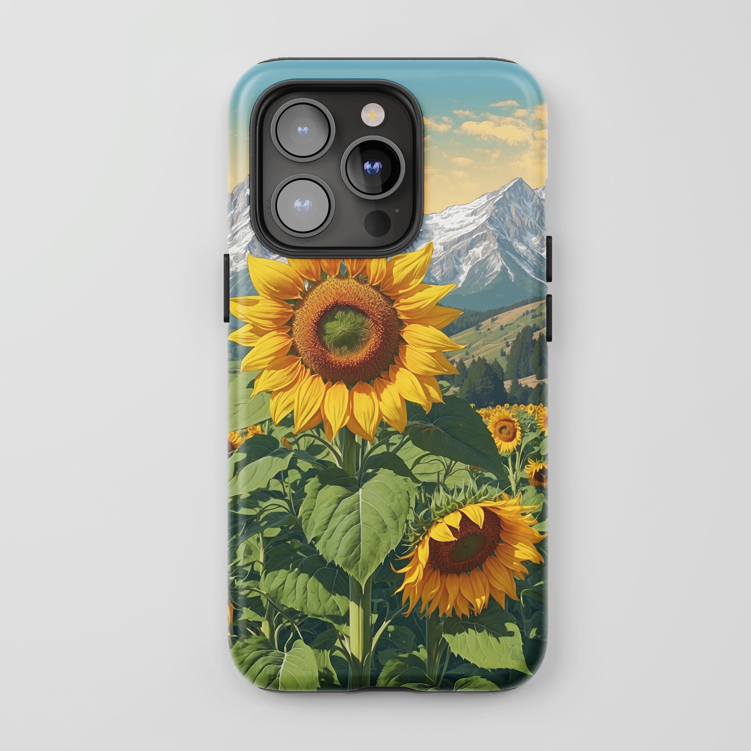 Sunflower Mountain Landscape For All iPhone Series Tough Phone Case ...