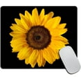 thumbnail image 1 of Sunflower Mouse Pad, Blossom Black and Yellow Customized Premium-Textured Mouse Mat,Washable Mousepads with Lycra Cloth, Non-Slip Rubber Base Small Mousepad, 9.5×7.9×0.12 inches, 1 of 6