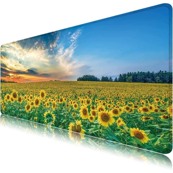 Sunflower Mouse Pad Large Extended Mouse Pad Flower(35.5x15.8 inch) Gaming Mouse Pad XXL Mouse Pad Desktop Mouse Pad