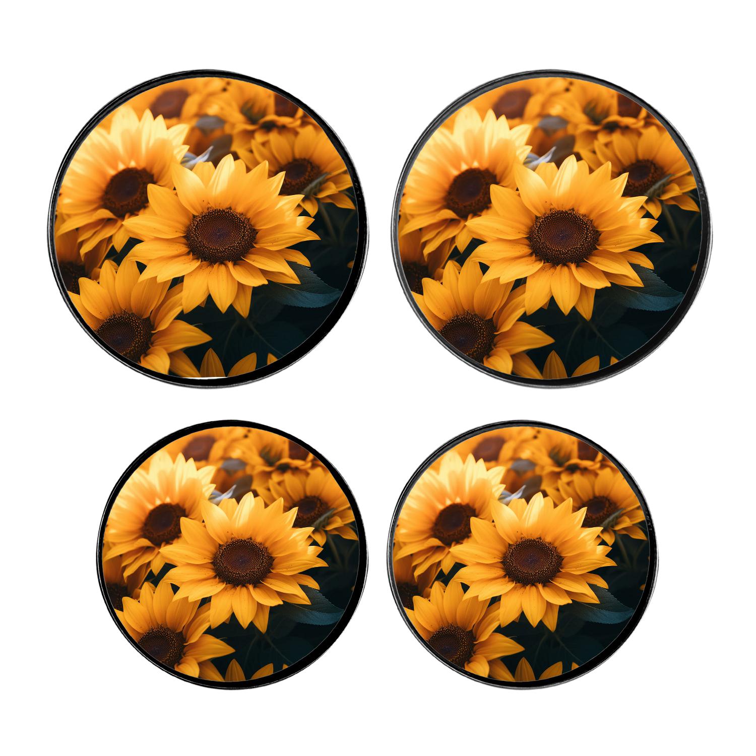 Sunflower Nature Floral Field Multicolor Stove Burner Covers Set,Gas