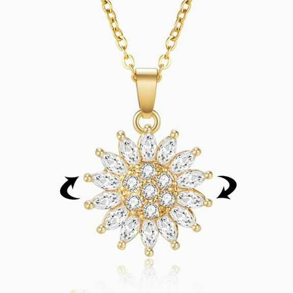 Sunflower Necklace under $5! Kadlawus Sunflower Fidget Necklace, Rotating Spinner Pendant Necklace, Gift for Granddaughter Daughter Sister, Stainless Steel Anxiety Relief Jewelry