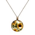 thumbnail image 1 of Sunflower Necklace Personalized Custom Photo Round Pendant Adjustable Stainless Steel Necklaces with Gift Box for Men Women Mothers Valentine's Jewelry Gift, 1 of 6