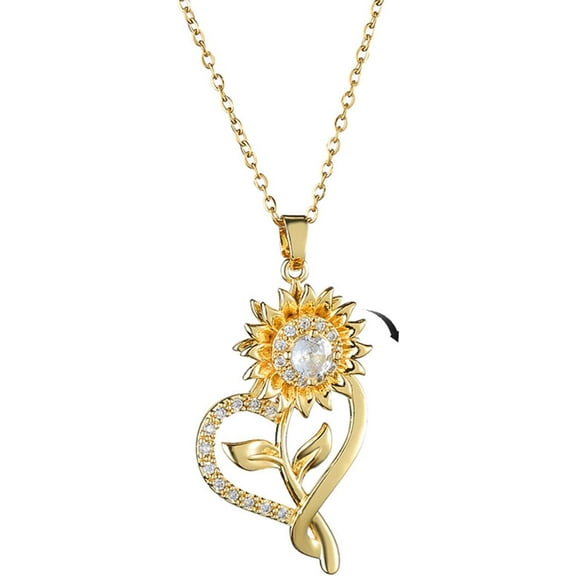 Sunflower Necklaces for Women, Spinning Gold Sunflower Pendant You are My Sunshine Necklace Jewelry Gift