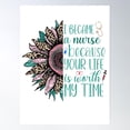 thumbnail image 1 of Sunflower Nurse - Your Life Is Worth My Time Poster Wall Art, Modern Wall Decor, 12x18 UNFRAMED, 1 of 3