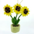 thumbnail image 1 of Sunflower Ornament - Sunflowers Christmas Tree Ornament Holiday Decoration, Handmade Wool Ornament, 1 of 4