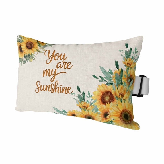Sunflower Outdoor Pillows for Chaise Lounge Chair Waterproof Lumbar Pillows with Insert&Strap Beach Headrest Pillow Summer Botanical Farmhouse Yellow Floral Rustic Pillow for Patio Pool 11"x16"