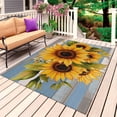 thumbnail image 1 of Sunflower Outdoor Rug for Patio/Deck/Porch, Non-Slip Large Area Rug 4 x 6 Ft, Modern Oil Painting Summer Botanical Indoor Outdoor Rugs Washable Area Rugs, Reversible Camping Rug Carpet Runner, 1 of 8