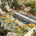 thumbnail image 1 of Sunflower Outdoor Rug for Patio/Deck/Porch, Non-Slip Large Area Rug 5 x 7 Ft, Summer Eucalyptus Botanical Floral Grey Wood Indoor Outdoor Rugs Washable Area Rugs, Reversible Camping Rug Carpet Runner, 1 of 8