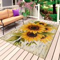 thumbnail image 1 of Sunflower Outdoor Rug for Patio/Deck/Porch, Non-Slip Large Area Rug 6 x 9 Ft, Oil Painting Summer Botanical Indoor Outdoor Rugs Washable Area Rugs, Reversible Camping Rug Carpet Runner, 1 of 8