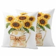 thumbnail image 1 of Sunflower Outdoor Waterproof Pillow Covers, Seasonal Yellow Botanical Blooms Bow Plaid Decorative Square Throw Pillowcase Sofa Cushion Sham for Patio/Couch/Chair, 24"x24" 2 Pack, 1 of 8