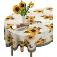 thumbnail image 1 of Sunflower Oval Tablecloth 60 x 84, Vintage Floral Tablecloth Table Cover, Washable Sunflowers Butterfly Table Cloths for Parties, Kitchen Dining Table, Polyester Fabric Flower Tablecloth, Decor, 1 of 6