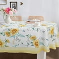 thumbnail image 1 of Sunflower Oval Tablecloth Yellow Floral Tablecloth Waterproof Fabric Wrinkle Free Durable 60 X 84 Inch, 1 of 6