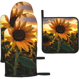 Sunflower Field Oven Mitt + Pot Holder Set – Sincerely Yours