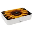 thumbnail image 1 of Sunflower PU Leather Jewelry Box with Removable Compartment - Portable Earring Organizer and Storage Box, 1 of 6