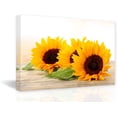 thumbnail image 1 of Sunflower Painting Canvas Wall Art Yellow Floral Plant Picture Modern Flower Artwork Decor Framed Ready to Hang (Sunflower - 2, 12x18inch (30x45cm)), 1 of 6