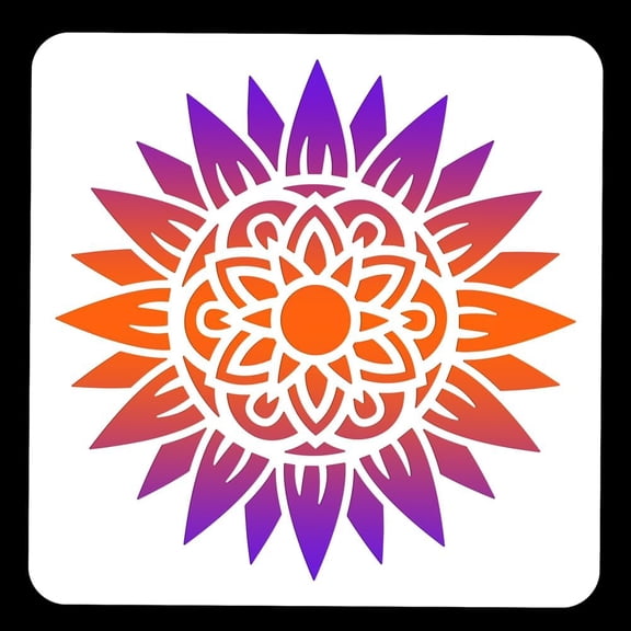 Sunflower Painting Stencil 11.81x11.81 Inch Reusable Craft Stencils Hollow Out Drawing Painting Template for Painting on Wood Fabric Paper Walls Canvas Furniture white