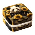 thumbnail image 1 of Sunflower Panda Travel-Portable Square Jewelry Organizer Storage Box - Rings, Earrings, Necklaces, and Bracelets Holder for Girls and Women, 1 of 6