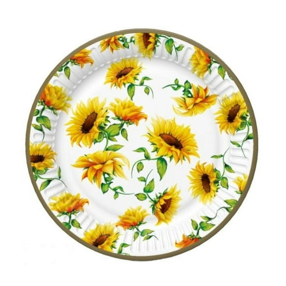Sunflower Paper Plates Dessert SUMMER MADNESS 24pcs, Sunflower Dessert Plates 7 inch, Sunflower Party Plates, Sunflower Plates, Disposable Plates, Eco Friendly Plates, Birthday Plates, Sunflower Party