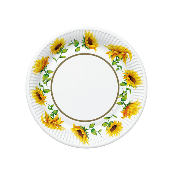 Sunflower Paper Plates Dinner SUMMER MADNESS 24pcs , Sunflower Dinner Plates 9 inch, Sunflower Party Plates, Sunflower Plates, Disposable Plates, Eco Friendly Plates, Birthday Plates, Sunflower Party