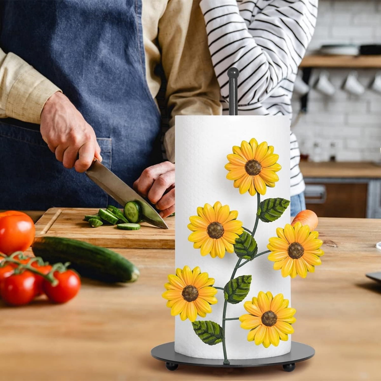 Sunflower Paper Towel Holder Sunflower Kitchen Decor and Accessories Yellow Farmhouse Paper Towel Holder Cute Kitchen Decor Sets Countertop Country Stuff Home Vintage Rustic Unique Counter Gift