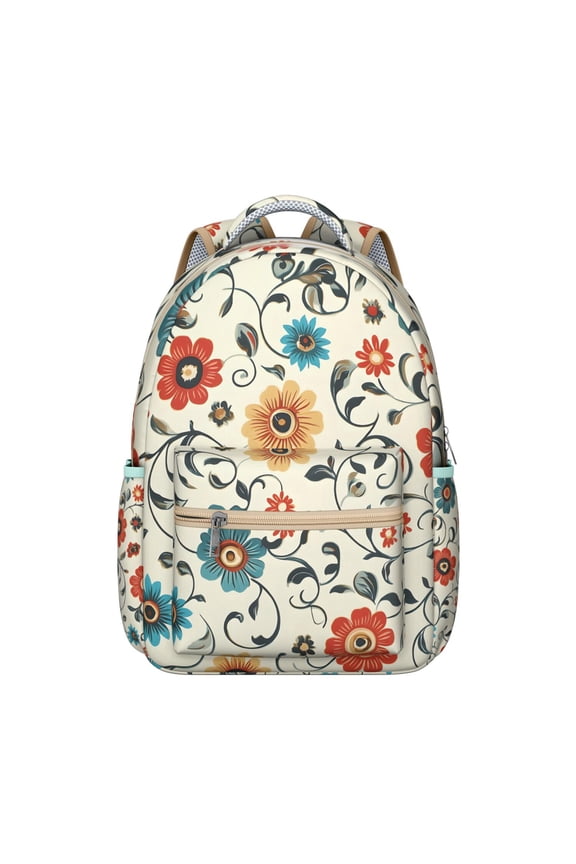 "Sunflower Patchwork Backpack - Unique Handmade Flowers Backpack for Teens, Artistic College Bookbag with Multiple Pockets, Statement Piece for School"