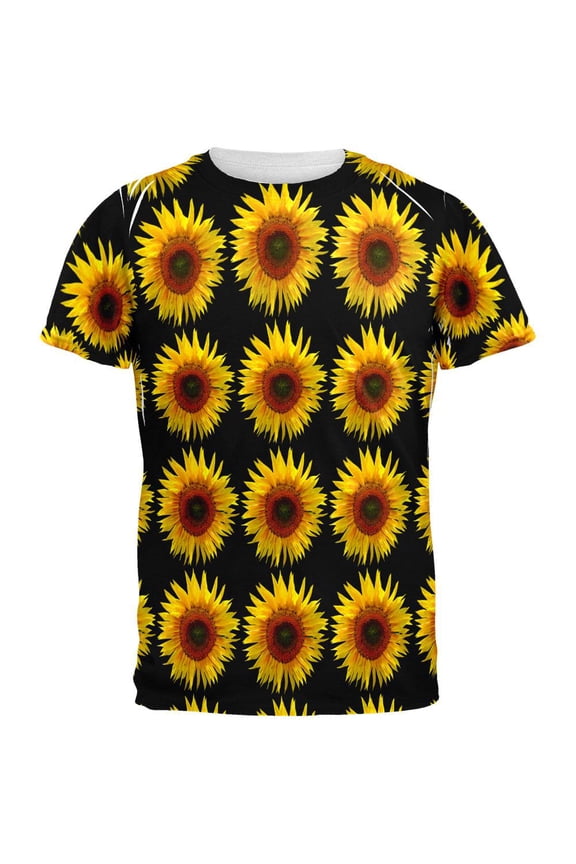 Sunflower Pattern All Over Mens T Shirt Multi MD