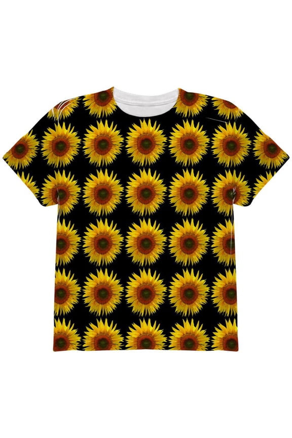 Sunflower Pattern All Over Youth T Shirt Multi YLG