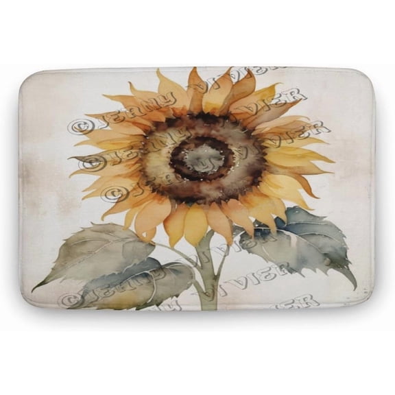 Sunflower Pattern Bath Mat,Plush Bathroom Decor Mat with Non Slip Backing,Bath Rugs for Bathroom, Great for Bath, Shower, Bedroom, Kitchen, Office or Door Mats 20"x32"